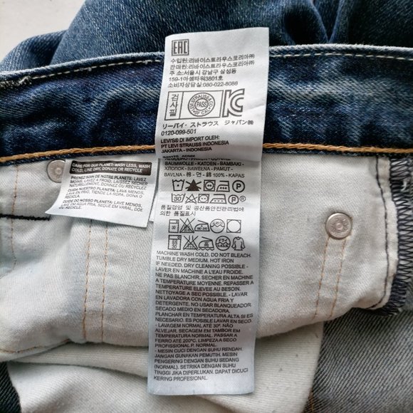 Levi's 511  Mens Blue Mid Rise Raw Hem Straight Jeans Size 38x30 (Tagged), - Picture 7 of 8